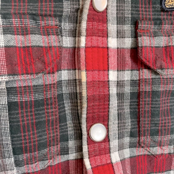 Roots Canada Plaid Button-Up Boys Shirt - Size 5/6Y - Picture 6 of 13